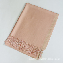 Plain viscose shawl with lurex